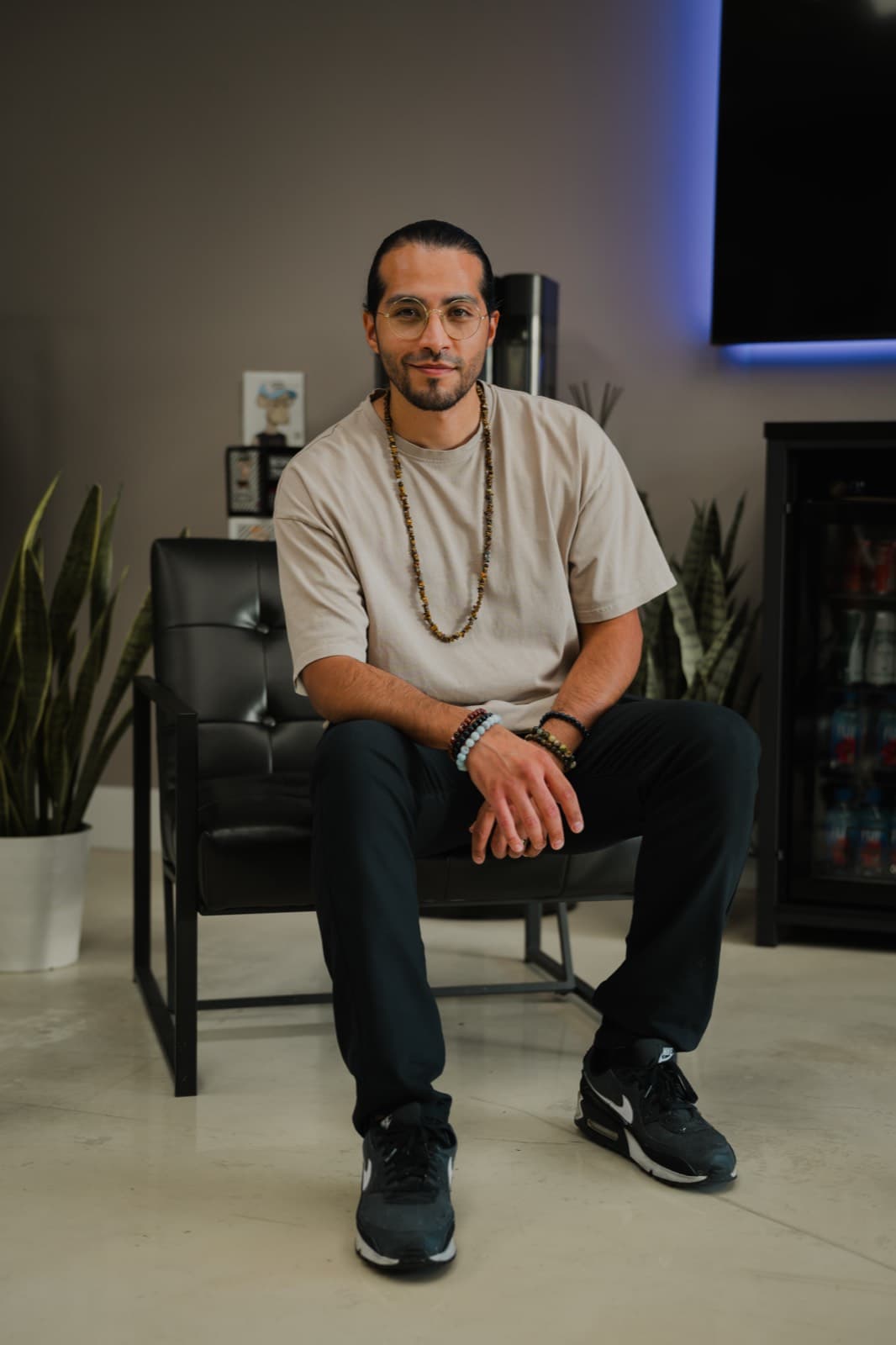 Dark modern barbershop design LXVE Studios Las Vegas 89147